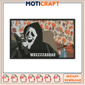 Ghostface Wazza Embroidery Design Instant Download