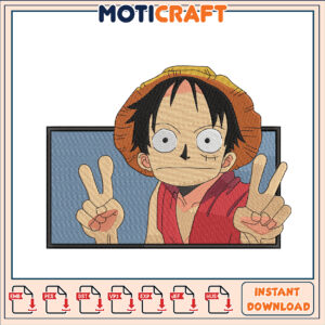 Fun One Piece Embroidery Design for Instant Download 53 Characters