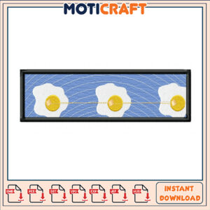Fried Eggs Embroidery Design Instant Download
