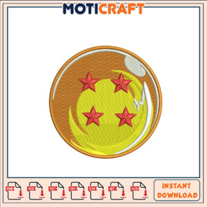 Four Star Dragon Ball Embroidery Design