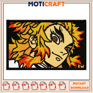 Flame Character Embroidery Design for Instant Download Art