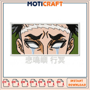 Expressive Eyed Character Embroidery Design Instant Download