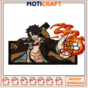 Epic Fire Character Embroidery Design Instant Download File