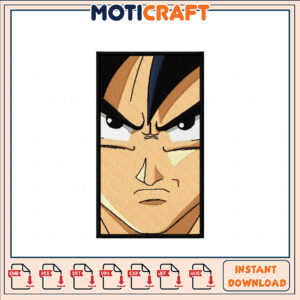 Epic Embroidery Design of Fierce Cartoon Character Face