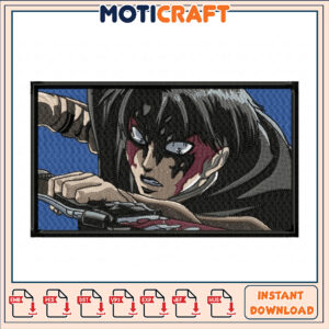 Epic Anime Character Embroidery Design Instant Download File