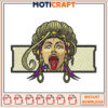 Embroidery Design Woman with Glasses