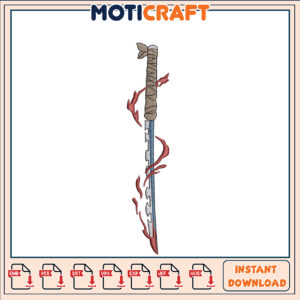 Embroidery Design Bloody Katana Sword