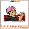 Embroidered Design of Fierce Character with Pink Hair 2 Embroidered Design of Fierce Character with Pink Hair