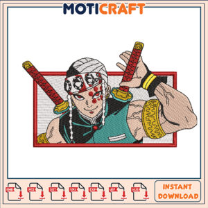 Dynamic Ninja Embroidery Design Instant Download File Format