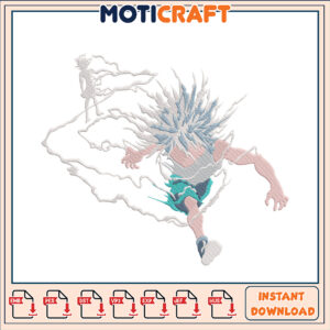 Dynamic Embroidery Design of Action Character Running Fast