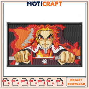 Dynamic Embroidery Design of a Fierce Anime Character