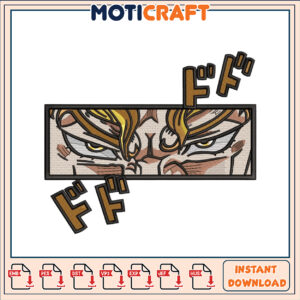 Dynamic Embroidery Design Featuring Bold Character Detail