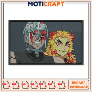 Dynamic Anime Characters Embroidery Design Instant Download