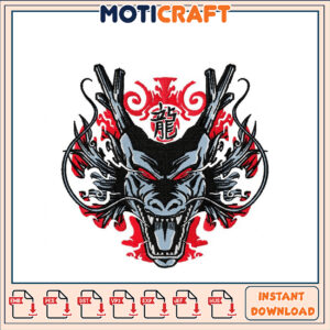 Dragon Embroidery Design Instant Download