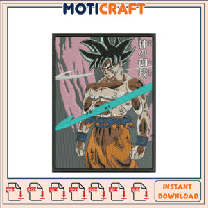Dragon Ball Z Super Saiyan Embroidery Design Downloadable Art