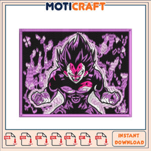 Dragon Ball Z Super Saiyan Embroidery Design Instant Download