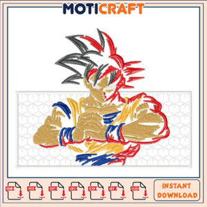 Dragon Ball Super Goku Embroidery Design Instant Download