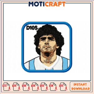 Diego Maradona Embroidery Design