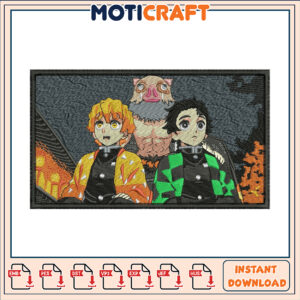 Demon Slayer Embroidery Design Instant Download for Fans