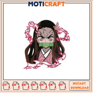 Demon Slayer Embroidery Design for Instant Download Use