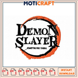 Demon Slayer Embroidery Design Instant Download Art Files
