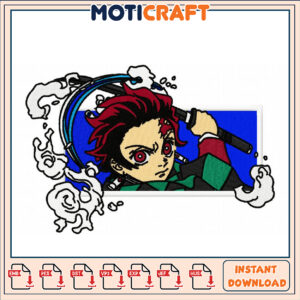 Demon Slayer Embroidery Design for Instant Download Crafts