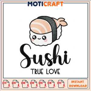 Cute Sushi Embroidery Design Instant Download