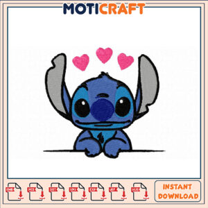 Cute Stitch Embroidery Design Instant Download for Projects