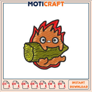 Cute Fire Spirit Embroidery Design