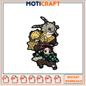 Cute Embroidery Design featuring Anime Characters Download Now