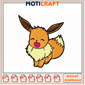 Cute Eevee Embroidery Design Instant Download