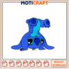 Cute Blue Cartoon Animal Embroidery Design Instant Download