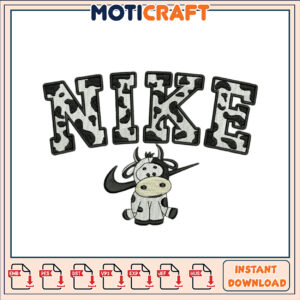 Cow Nike Embroidery Design