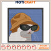 Cool Cat Embroidery Design Instant Download