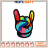 Colorful Rock On Hand Embroidery Design