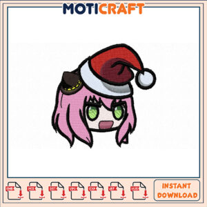 Christmas Anime Girl Embroidery Design