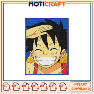 Cheerful Anime Character Embroidery Design Instant Download