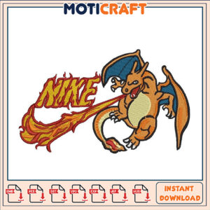 Charmander Nike Embroidery Design