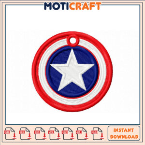 Captain America Shield Embroidery Design