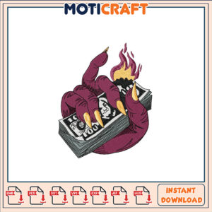 Burning Money Claws Embroidery Design