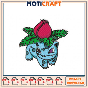 Bulbasaur Embroidery Design Instant Download