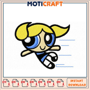 Bubbles Powerpuff Girls Embroidery Design
