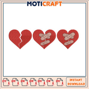 Broken Heart Embroidery Design Instant Download Broken Heart Embroidery Design Instant Download