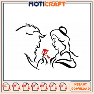 Beauty and the Beast Embroidery Design