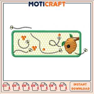 Beehive Embroidery Design Instant Download