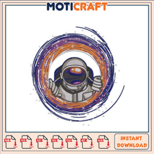 Astronaut Embroidery Design Instant Download