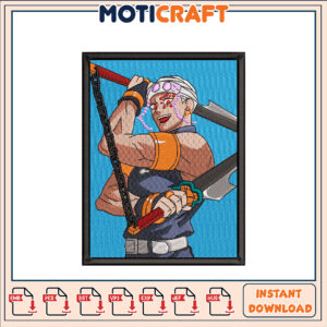 Anime Swordsman Embroidery Design