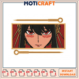 Anime Style Embroidery Design for Instant Download Art