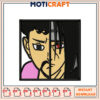 Anime Split Face Embroidery Design