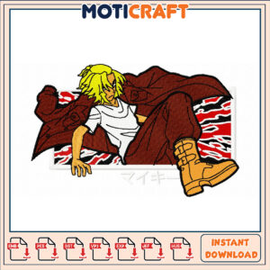 Anime Style Embroidery Design for Instant Download Fun